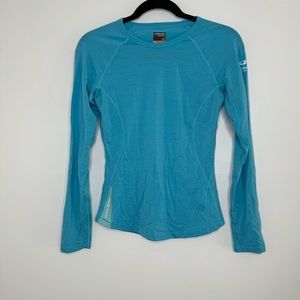 Icebreaker merino wool 200 bright blue long sleeve shirt